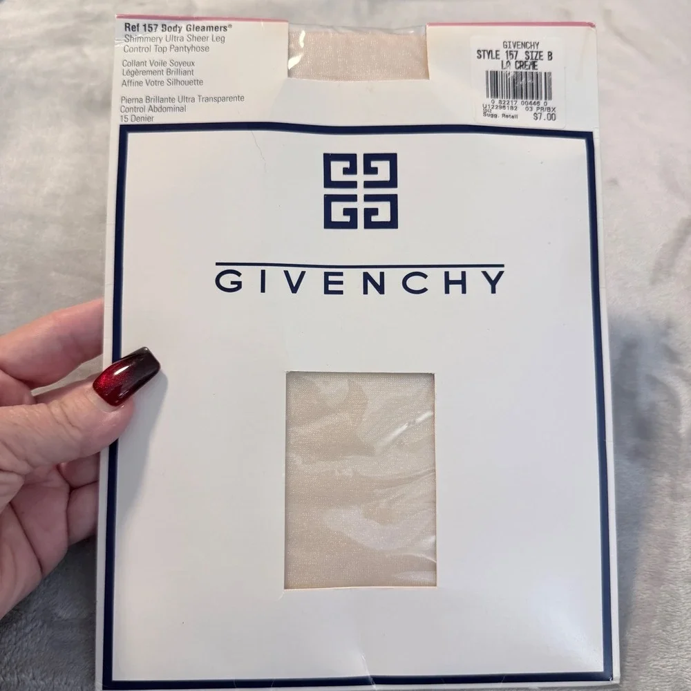 Givenchy Body Gleamers Pantyhose Size B‎ La Creme VTG NOS